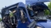 The aftermath of the attack on a bus in Sumy Oblast, May 17, 2025