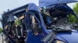 The aftermath of the attack on a bus in Sumy Oblast, May 17, 2025